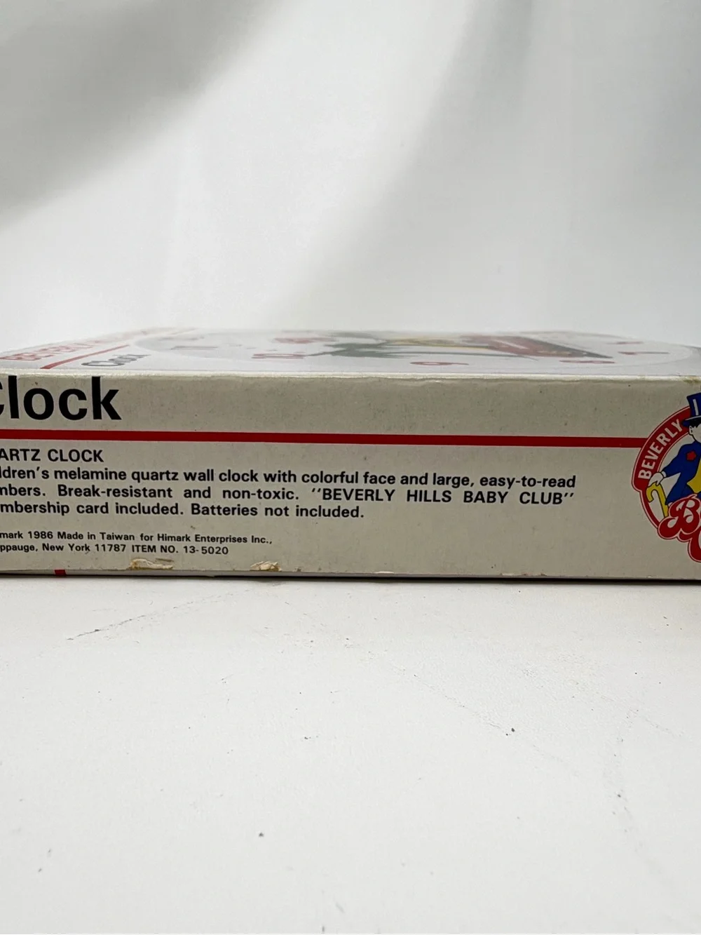1986 Beverly Hills Baby Club Children’s Clock Himark Melamine Quartz Wall